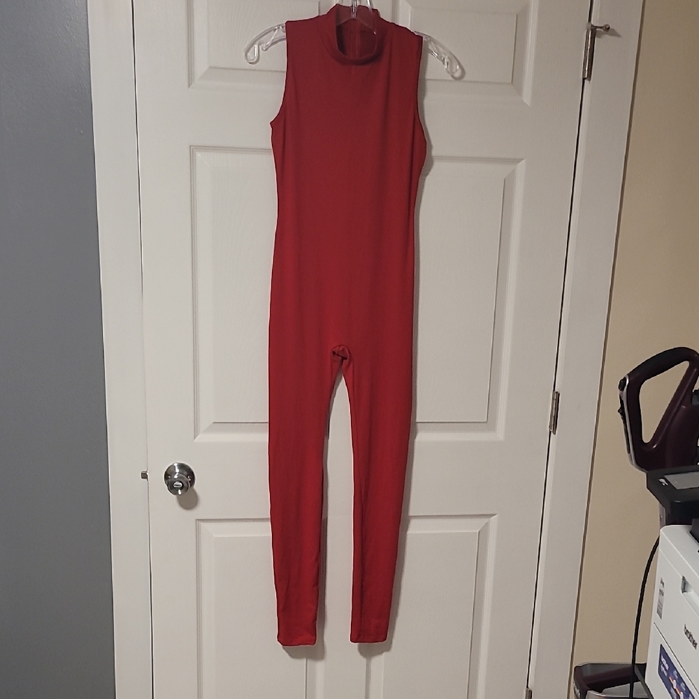 5 for $25 Red Sleeveless Jumpsuit